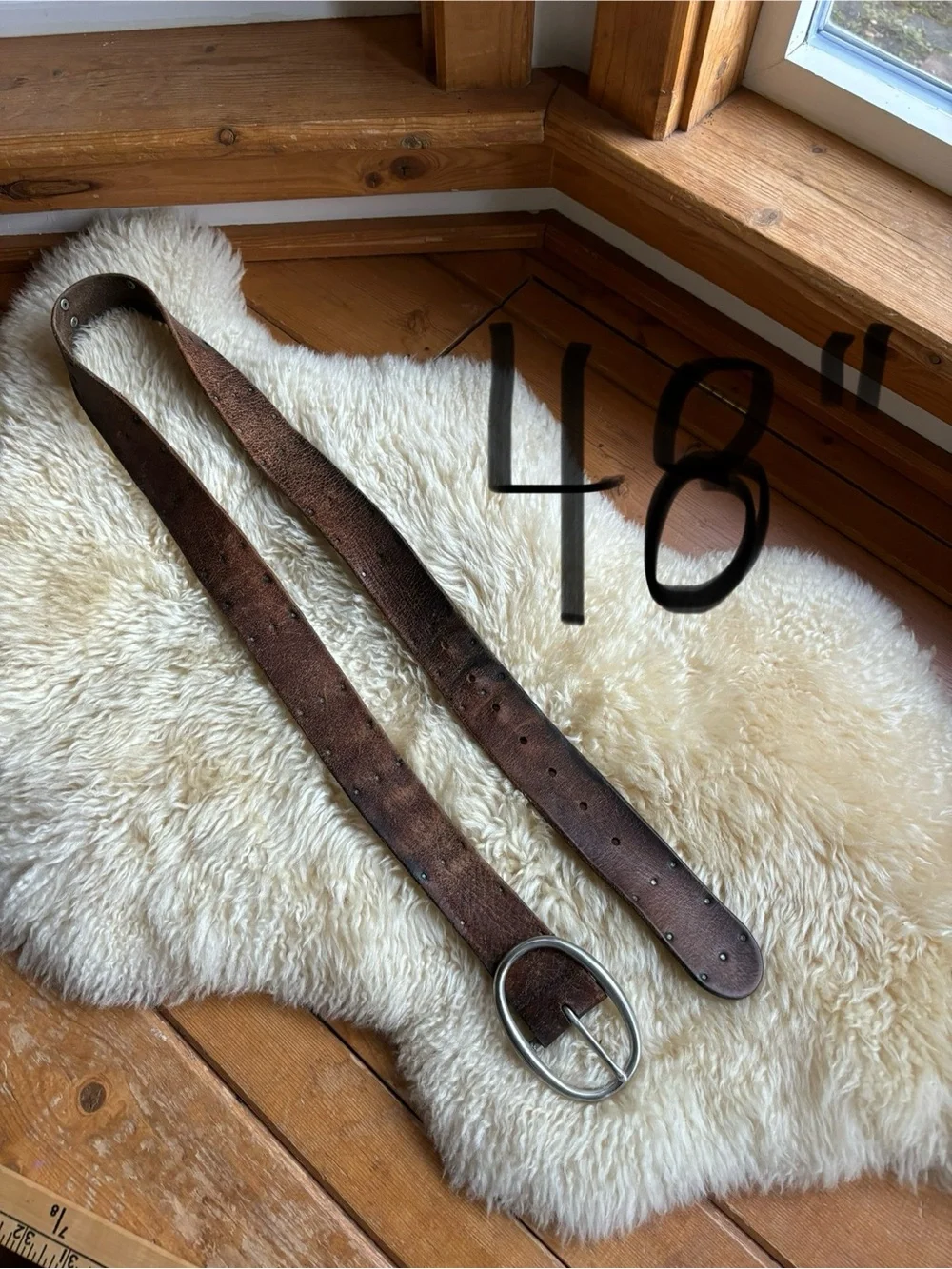 Vintage Distressed Leather Belt